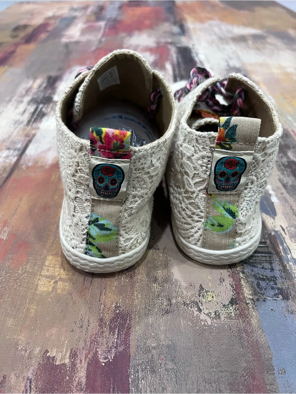 TIGERBEAR REPUBLIK Lace Oxford Sneaker Crochet Floral Flats | Women's Size 7.5